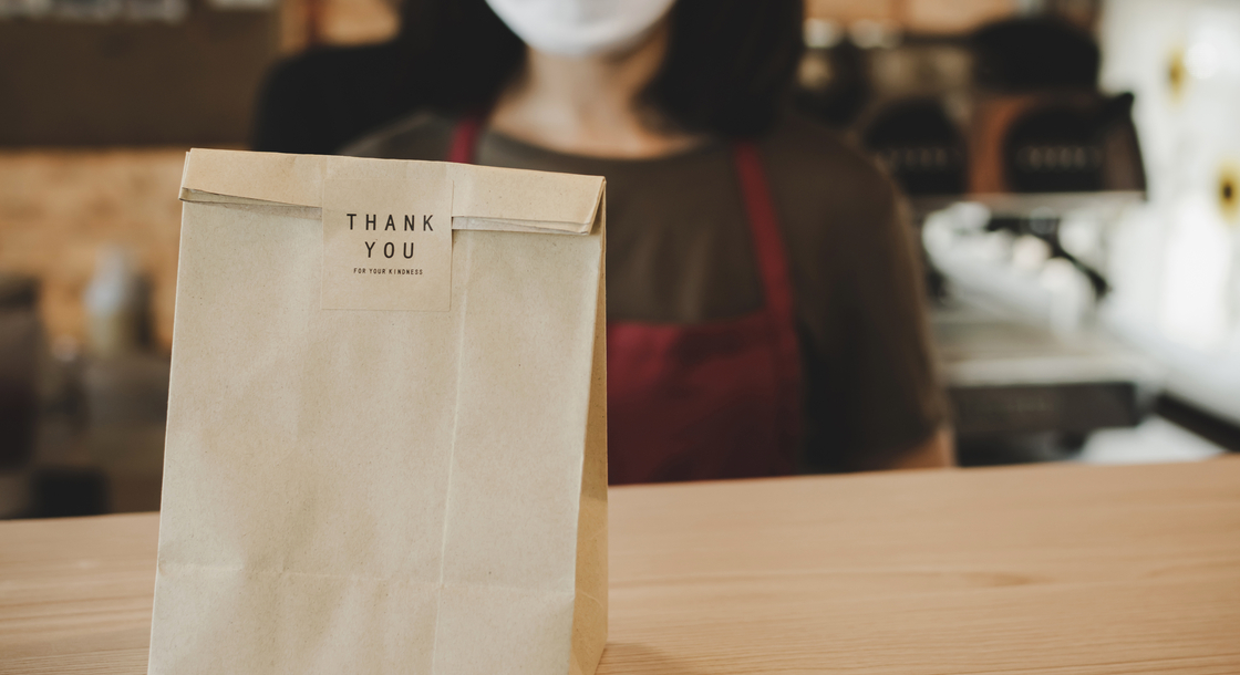 thank you bag at restaurant