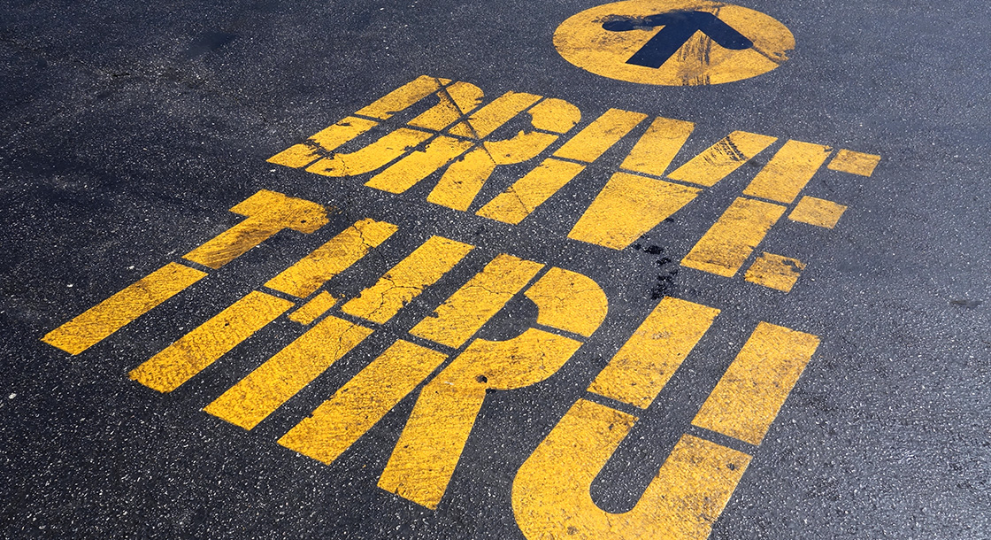 Drive Thru Traffic Ground Sign