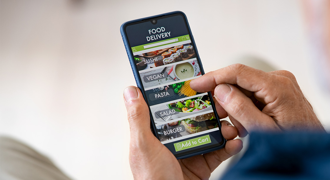 Online Ordering System Shown On Mobile Phone