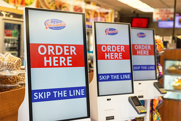 Three Floor-Standing Kiosks Shown In Jessen's Delicatessen