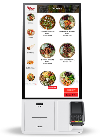 GRUBBRR Kiosk showing Pico Burrito Menu